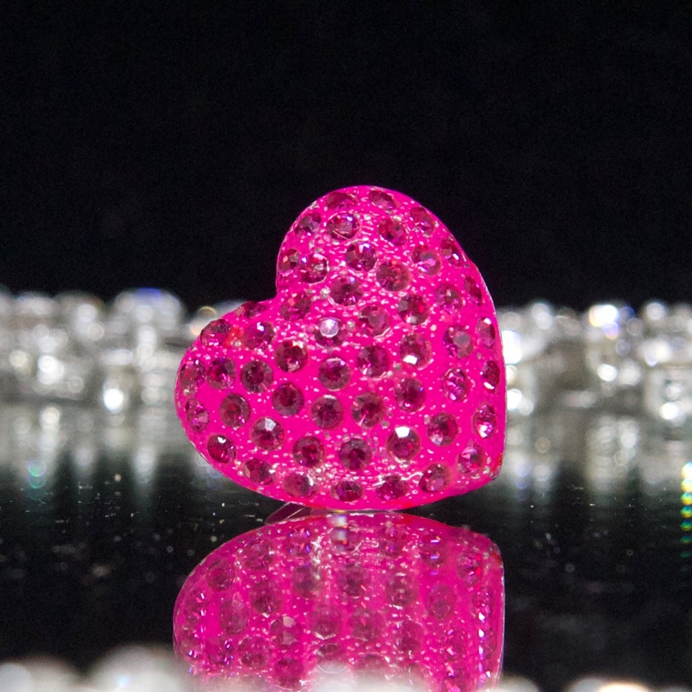 Pink Swarovski crystal Heart Ring